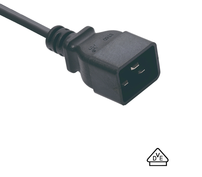 Conector ST6D IEC, conector macho C20, que cumple con los estándares alemanes