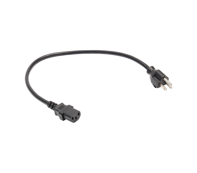 Enchufe estándar estadounidense de tres clavijas JT-3K+JT-ST3 de 15 A y 125 V con abrazadera de cable y conector IEC C13