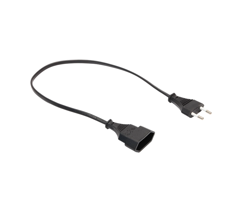 JT007/FY001+FY001-Z Enchufe europeo estándar de dos clavijas de 2,5 A y 250 V con cable de extensión de enchufe europeo