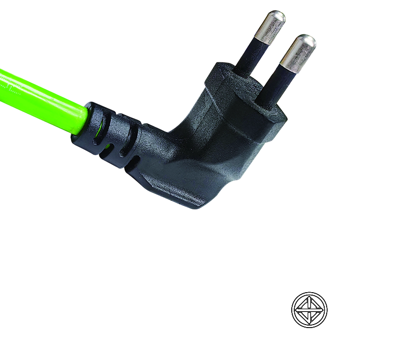 T2-3W/6W/10W/16W 16A 250V Tailandia Enchufe en ángulo de dos clavijas de 90 grados