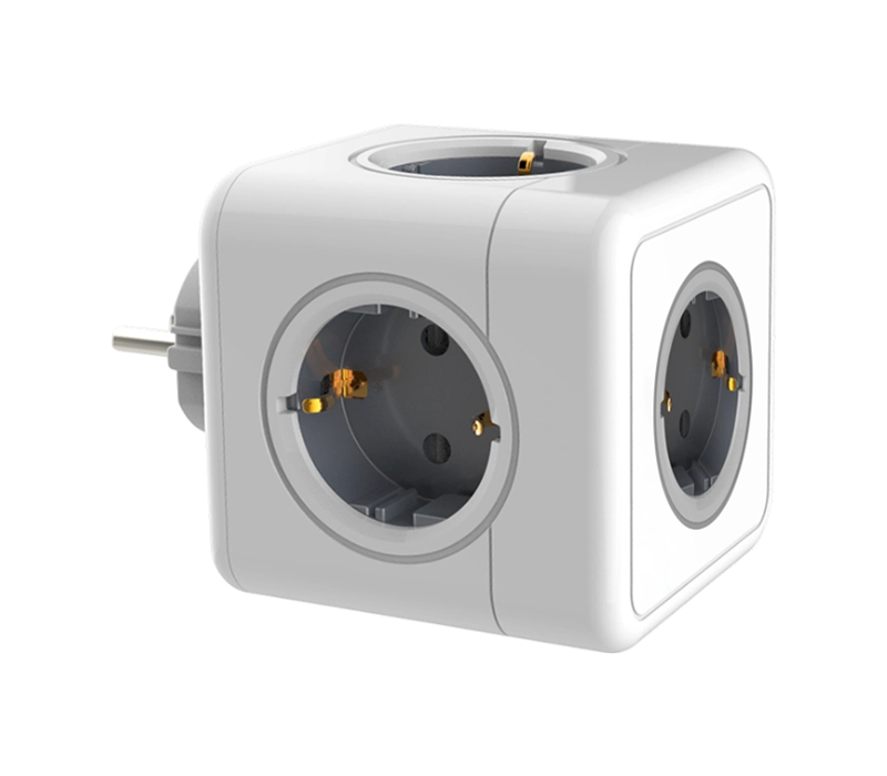 Tira de alimentación cúbica enchufable E01 con 5 tomas de corriente de estilo europeo