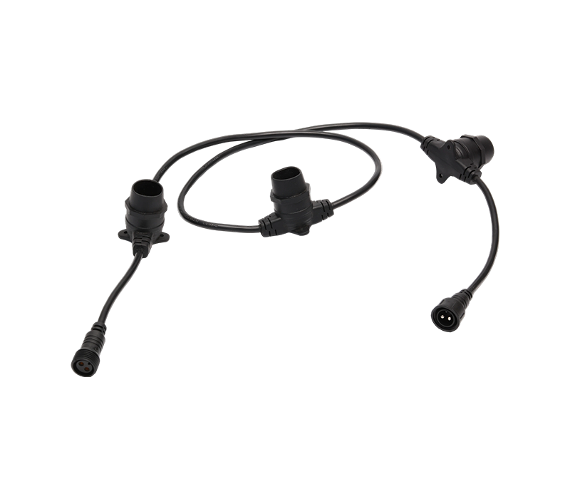 Cadena de luz LED con conector impermeable de dos pines