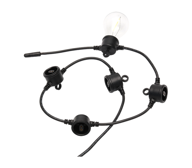 G40 E12, 25 bombillas, estándar europeo de 220 V, luces de cadena amarillas cálidas para decoración de jardines interiores y exteriores