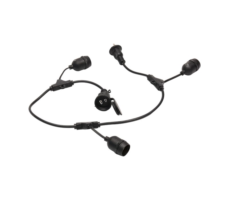 Cadena de luz decorativa navideña LED con enchufe y toma de corriente japoneses impermeables