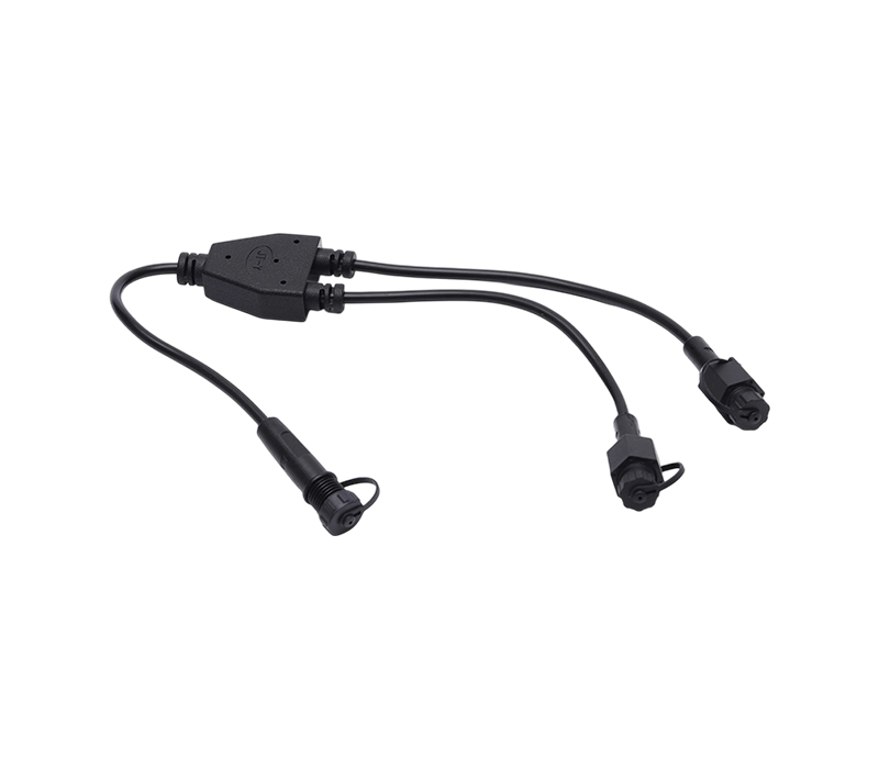 Conector IP67 macho/hembra en forma de Y